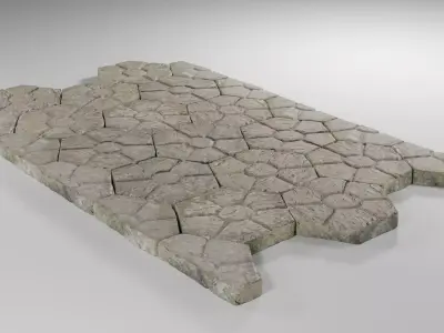 Stone tile pavement 3D model