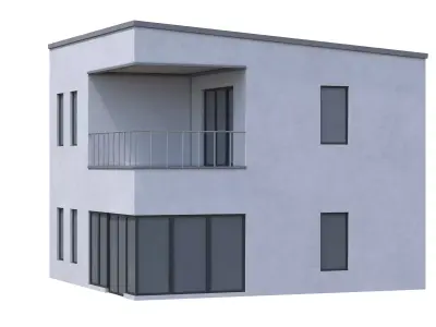 Modern House Low-poly 3D model 11