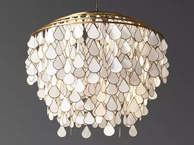 Teardrops Capiz Chandelier 3D model
