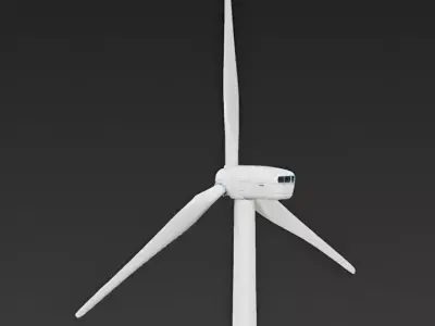 Modern Utility-Scale Wind Turbine 3D Model Low-poly 3D model