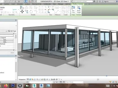 farnsworth house mies van der rohe 3D model