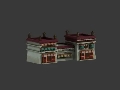 Tibetan-style architecture 3D model