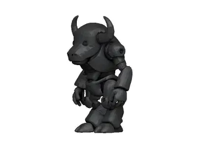 Buffalo Cyborg Low-poly 3D model