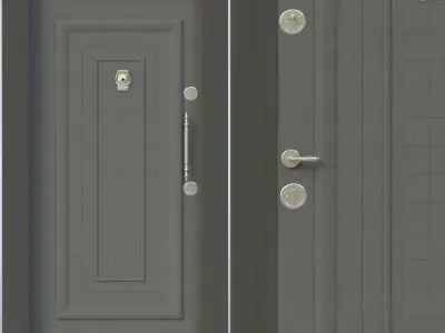 3 Door model with two handles 3D model