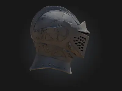 Crusader Helm  Holy Resolve Encased in Steel Low-poly 3D model