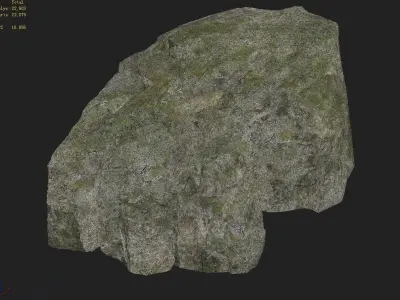 Huangguoshu Falls - large rocks 01 3D model