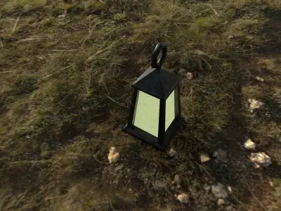  Street lamp cartoon style lowpoly for games Low-poly 3D model