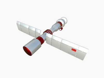 Satellite C10 China - SciFi Space Design Low-poly 3D model