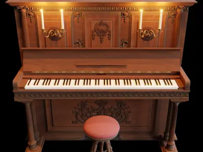 Old Piano 3D model