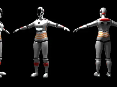 Futuristic Soldier - Robots Character Pack Low-poly 3D model