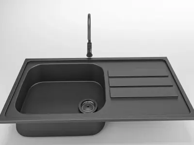 black kitchen sink  3D model