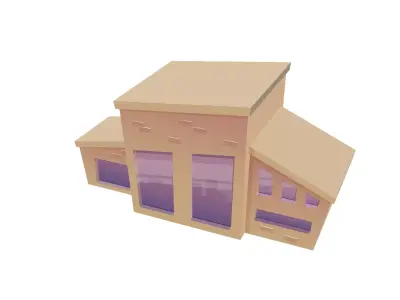 Cartoon House Low-poly 3D model 17