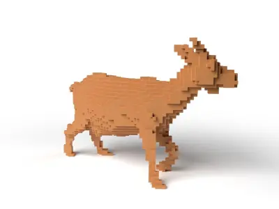 GoatII Minecraft Voxel Low-poly 3D model