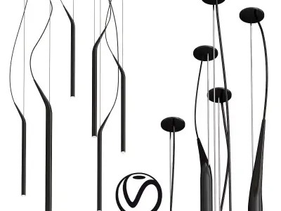 Pendant lamp black 3D model purchase