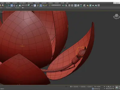 Lotus Small Chandelier Low-poly 3D model