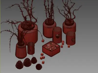 rustic vase set Free 3D model