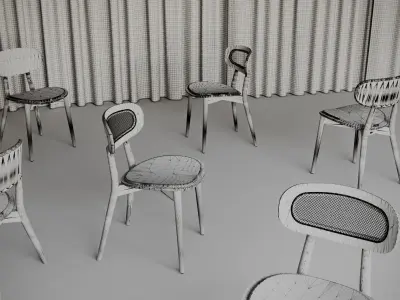 Diningchairs set 01 3D model