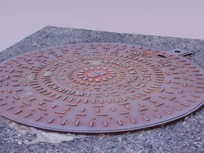 Cover manhole 07 raw scan 3D model