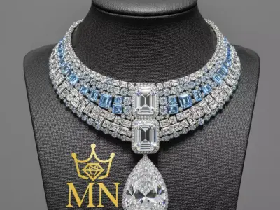 Crystal Aurora Necklace 3D print model