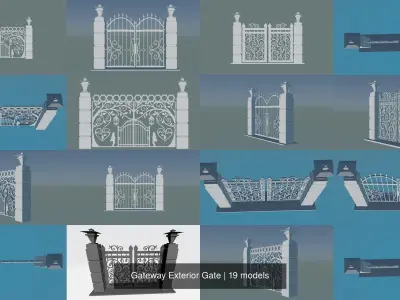 Gateway Exterior Gate 3D Model Pack