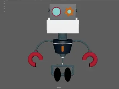 Cube Bot Low-poly 3D model