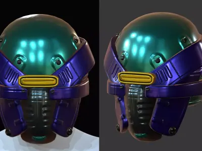 Helmet plastic mask  Low-poly 3D model Low-poly 3D model