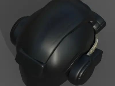 Helmet plastic scifi futuristic 3d model  Low-poly 3D model