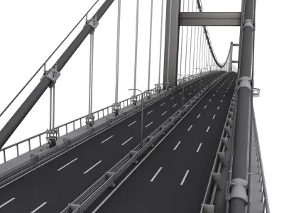 Bosphorus Suspension Bridge Structure 3D model