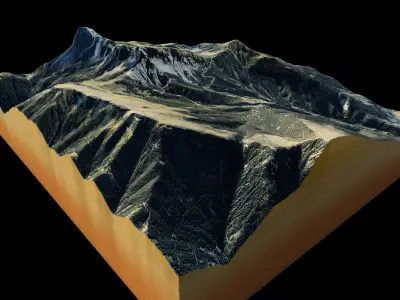 Seceda Mountain 3d model terrain 3D model