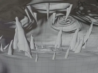 Cavern entrance to cave Low-poly 3D model