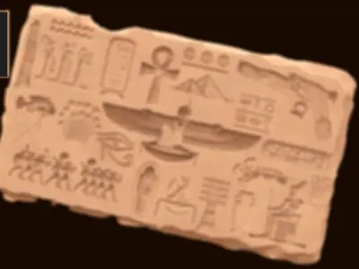 520 Egyptian Ancient symbol Alpha and photoshop brush 3D model