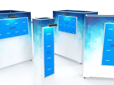 Gallery Painting Stands Mockup 3D model