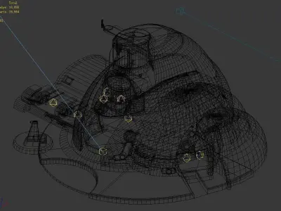 Heterogeneous-architectural-semi-arched building 10 3D model