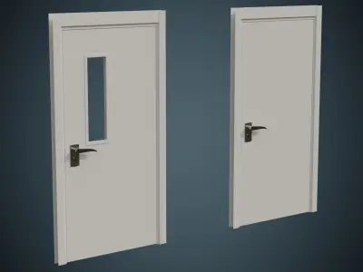 Hospital Door 2 Basic  Low-poly 3D model