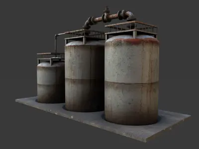 PBR Storage Tank Low-poly 3D model