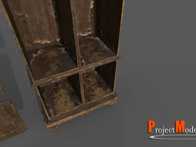 Antique Cabinet Version 002 Low-poly 3D model