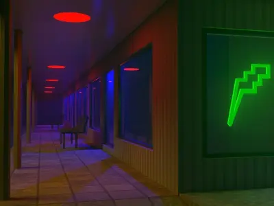 Stranger Things Arcade Low-poly 3D model