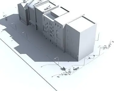 Low poly city block 15 Low-poly 3D model