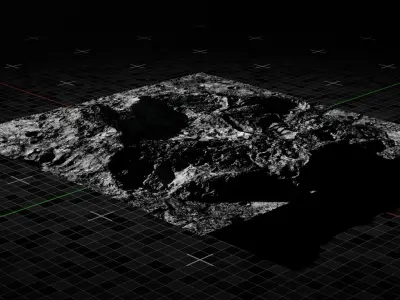 Moon Mountain 3 with 8K Textures 3D model