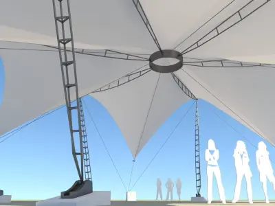 Tensile Fabric Structure -3 Low-poly 3D model