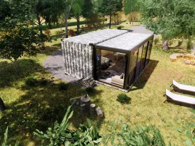 folding container house 3d model Low-poly 3D model