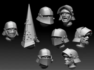 Misc - Trench Crusade Heads 3D print model