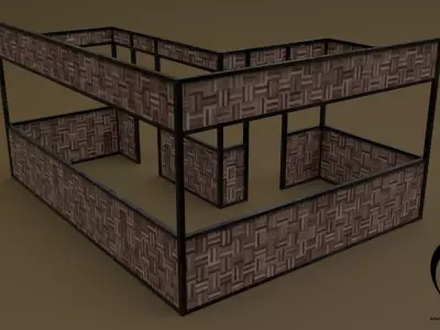 Stall stand 17 R Low-poly 3D model