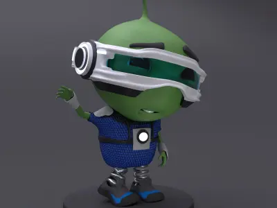 Game Ready Realistic Alien Space Character Pivi Animation Rig Low-poly 3D model