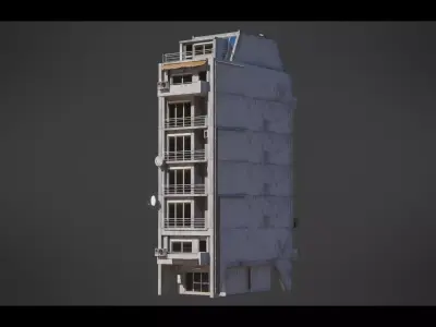 Dystopian Cyberpunk Building 12 Low-poly 3D model