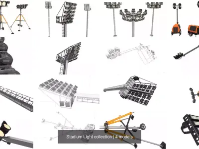 Stadium Light collection 3D Model Pack