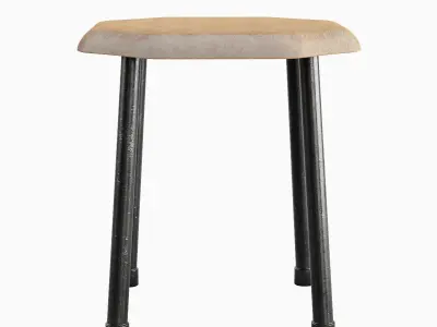 Steel Stool B 02 3D model