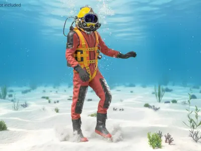  Diving Jumpsuit with Boots and Gloves Red 