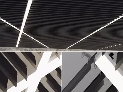 Suspended ceiling rack and pinion 18 Low-poly 3D model