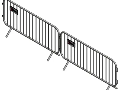 Crowd Control Barriers-07 Low-poly 3D model